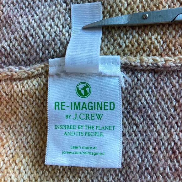 J. Crew Pink Beige Yellow Crew Neck Long Sleeve Pullover size M - Picture 12 of 14